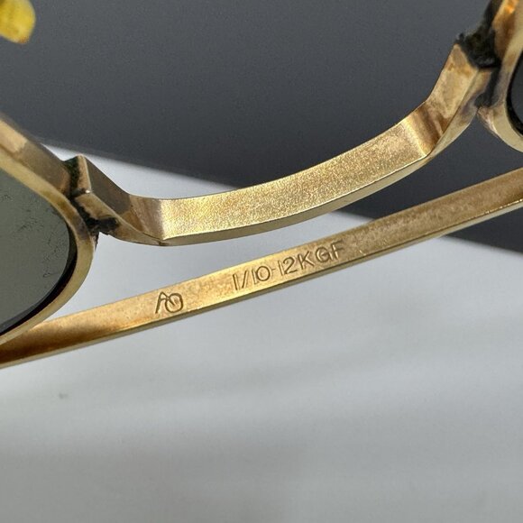 American Optical AO 5 1/2 Gold 1/10 12K GF Vintage Aviator Sunglasses Pilot CN91 - Picture 5 of 16